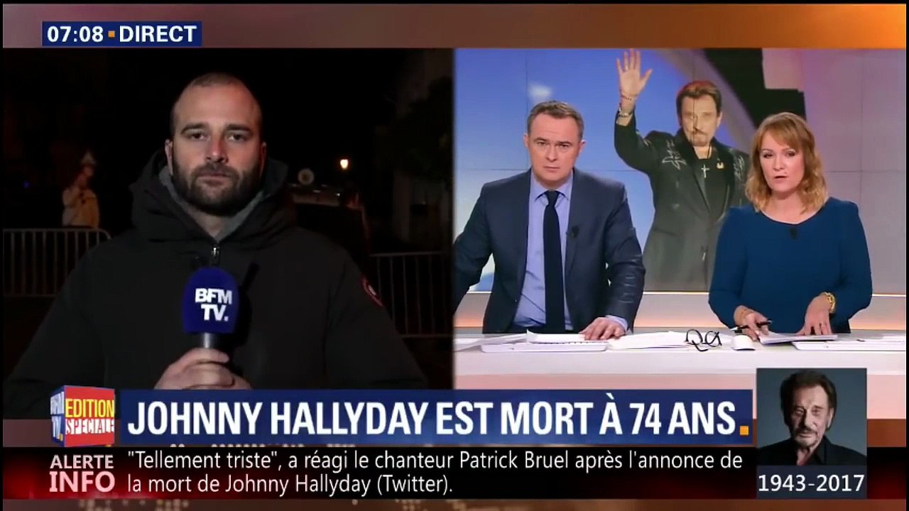 2017 - Johnny Hallyday : important dispositif de sécurité devant son domicile à Marnes-la-Coquette dans le Journal de BFM TV (6 Décembre)