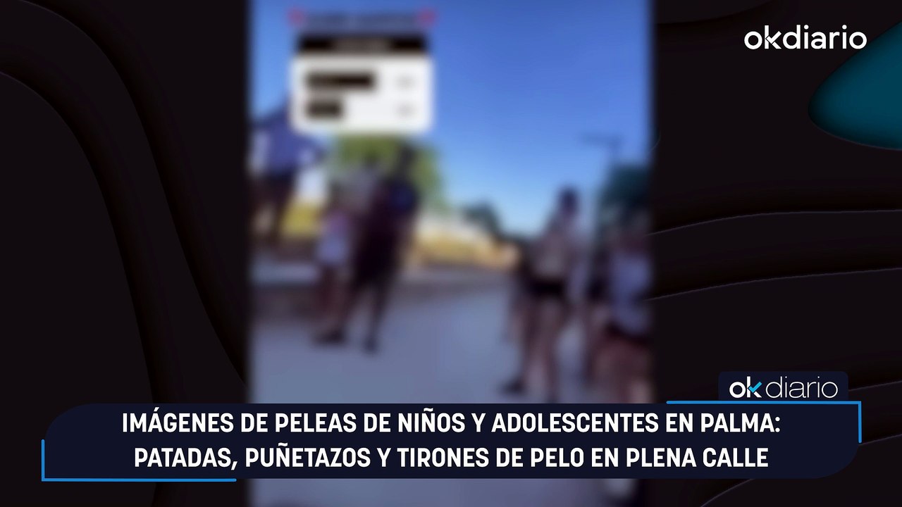 Imágenes de peleas de niños y adolescentes en Palma: patadas, puñetazos y tirones de pelo en plena calle