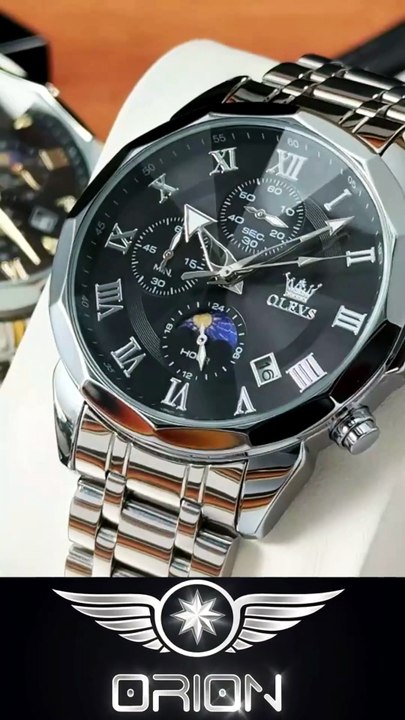 Olevs Relógio Masculino Original Luxo Aço Quartzo 3675