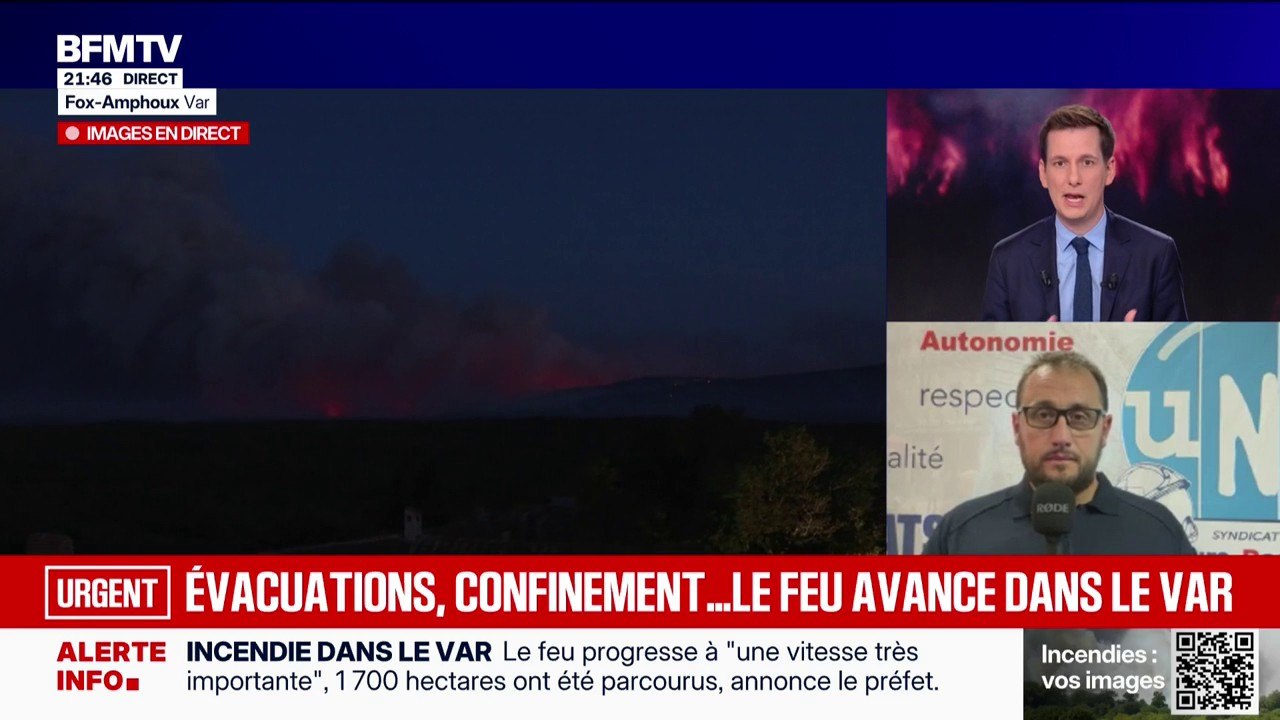 Incendie dans le Var: "Les conditions actuelles sont très défavorables", estime Anthony Chauveau, vice-président et porte-parole d'UNSA Sapeurs-Pompiers