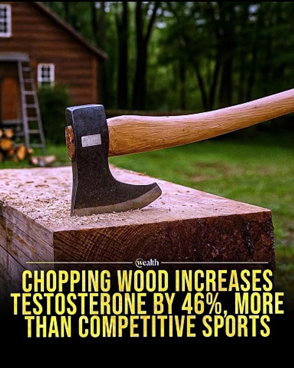 Chopping Wood Increases Testosterone By 46%, More Than Competitive Sports 💪 #shorts #health #fitness #science #hormones #testosterone