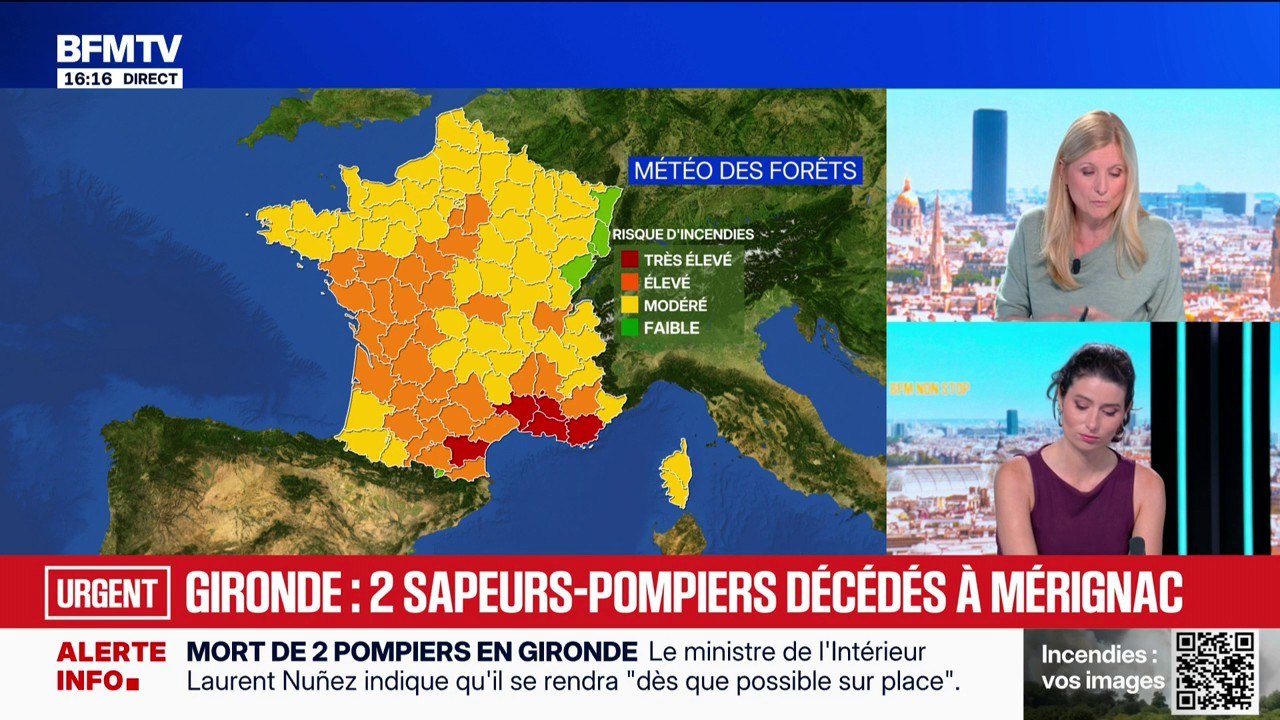 Gironde: deux sapeurs-pompiers sont décédés à Mérignac, annonce le ministre de l'Intérieur