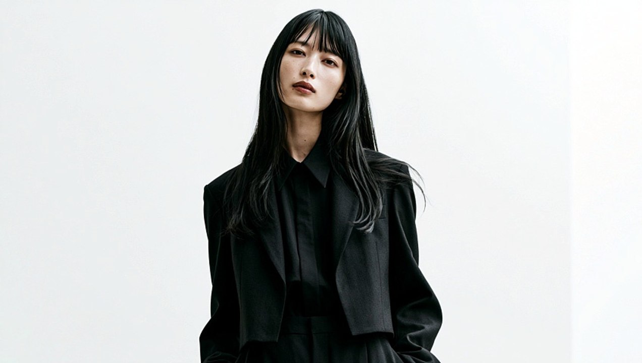 A woman wearing a men's suit