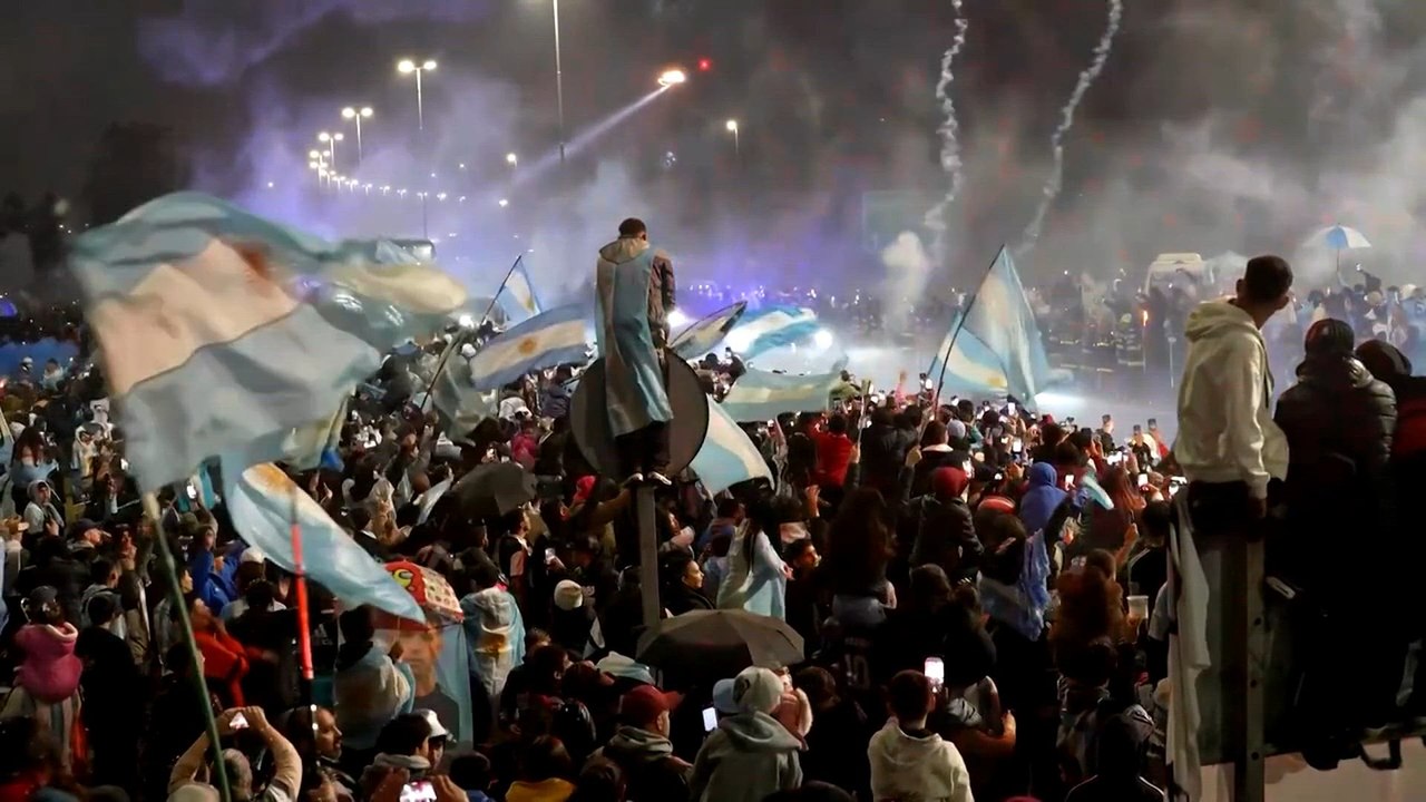 EMOTIONAL scenes in Argentina as fans welcome the team after losing the WORLD CUP final