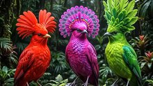 A trio of beautiful birds collaborating with lovely voices