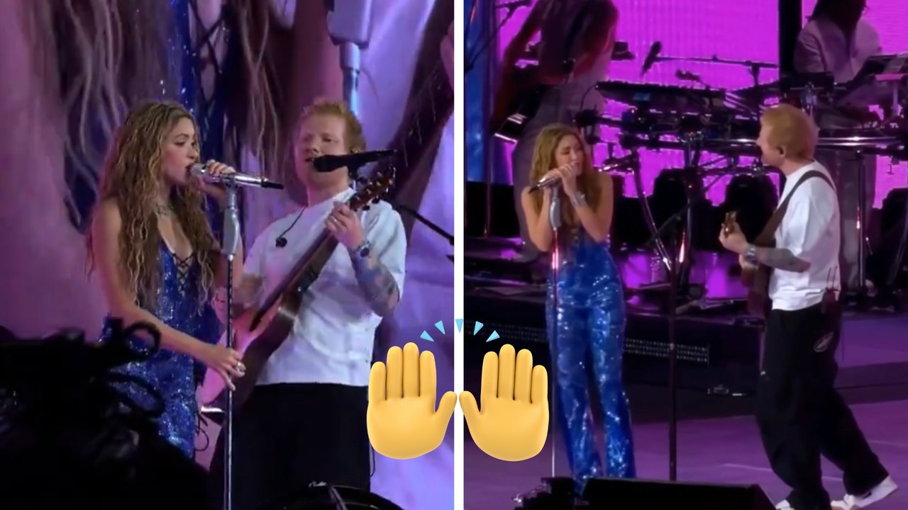 Shakira comparte escenario con Ed Sheraan para interpretar ''Underneath Your Clothes'' en el Barclays Center