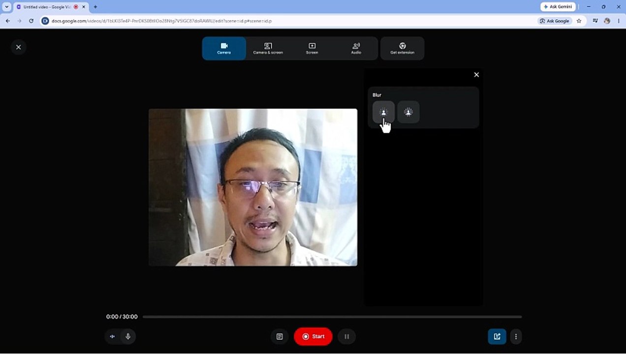 Google Vids Recording Yourself with Camera