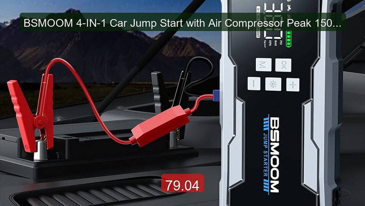 BSMOOM 4-IN-1 Car Jump Start with Air Compressor Peak 150PSI Air Pu... -- Top Rated 2026 | Buy Now!