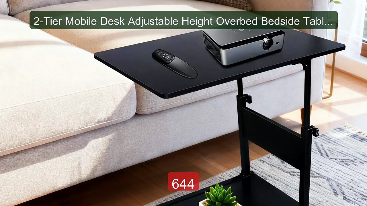 2-Tier Mobile Desk Adjustable Height Overbed Bedside Table wi... -- Amazing Value 2026 | Must Have!