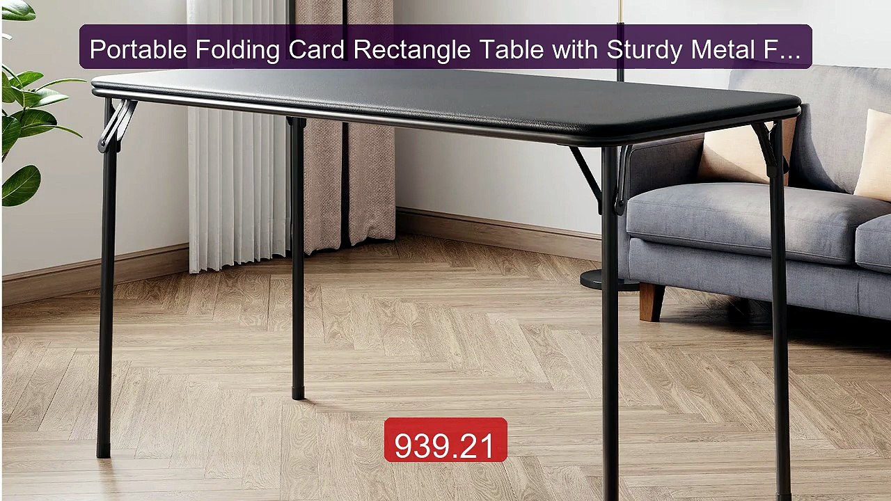 Portable Folding Card Rectangle Table with Sturdy Metal Fra... -- Top Pick 2026 | Unbeatable Price!