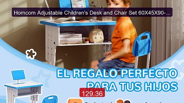 Homcom Adjustable Children's Desk and Chair Set 60X45X90-102 cm Blue Top Rated 2026 | Buy Now!