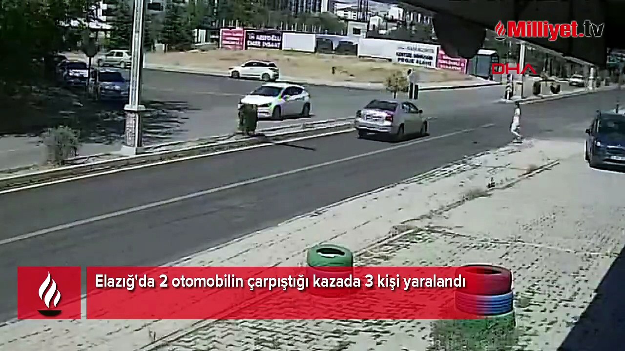Elazığ’da 3 kişinin yaralandığı kaza kamerada