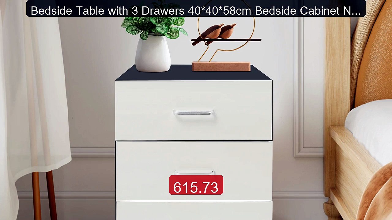 Bedside Table with 3 Drawers 40*40*58cm Bedside Cabinet Nights... -- Best Buy 2026 | Great Quality!