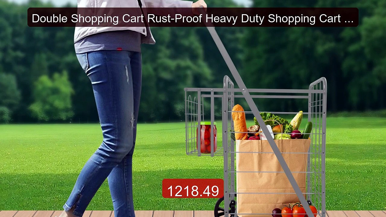 Double Shopping Cart Rust-Proof Heavy Duty Shopping Cart Large Spa... -- Best Deal 2026 | Shop Now!
