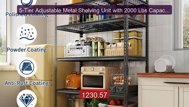 5-Tier Adjustable Metal Shelving Unit with 2000 Lbs Capacity, for... Best Deal 2026 | Shop Now!