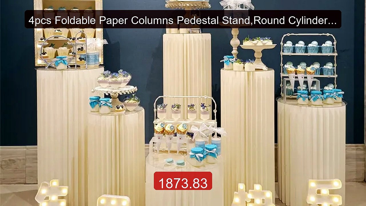 4pcs Foldable Paper Columns Pedestal Stand,Round Cylinder D... -- Top Pick 2026 | Unbeatable Price!