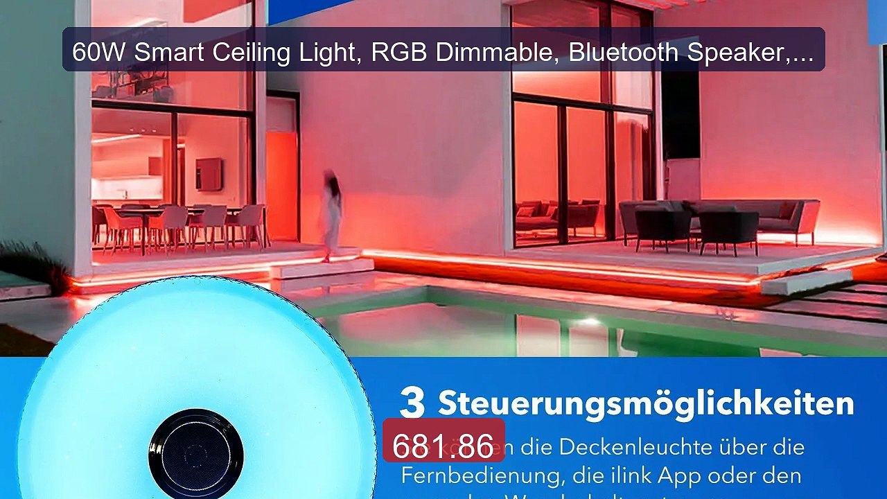 60W Smart Ceiling Light, RGB Dimmable, Bluetooth Speaker, R... -- Top Pick 2026 | Unbeatable Price!
