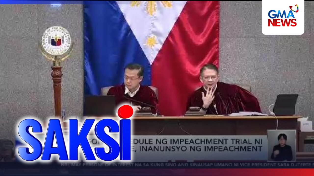 Panibagong schedule ng impeachment trial ni Vice Pres. Duterte, inanunsyo ng impeachment court | Saksi