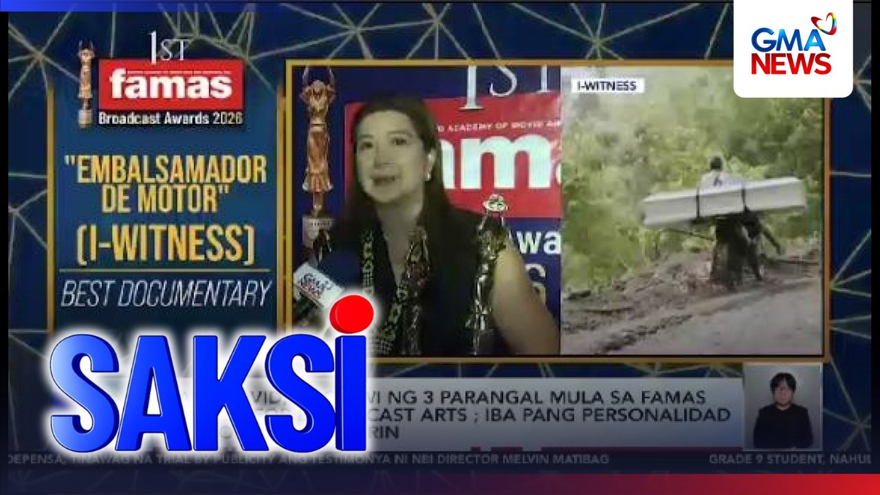 Kara David, nag-uwi ng 3 parangal mula sa FAMAS Awards for Broadcast Arts; iba pang personalidad at shows, kinilala rin | Saksi