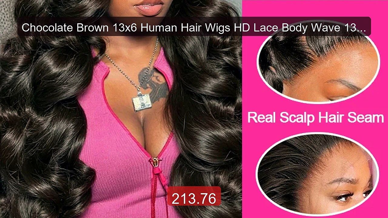 Chocolate Brown 13x6 Human Hair Wigs HD Lace Body Wave 13x4 HD Lace... -- Top Rated 2026 | Buy Now!