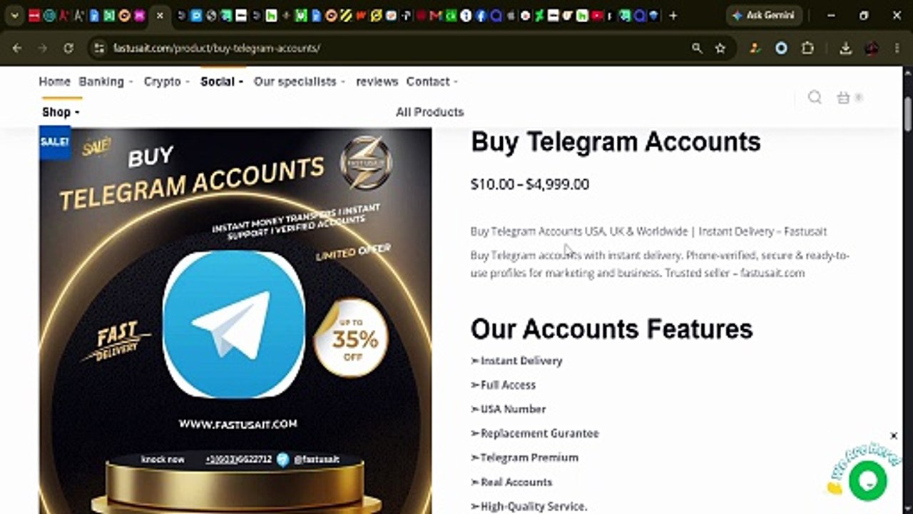 Buy Telegram Accounts - Premium, PVA, Bulk, (Fresh & Aged) - Google Chrome 2026-07-21 12-58-26