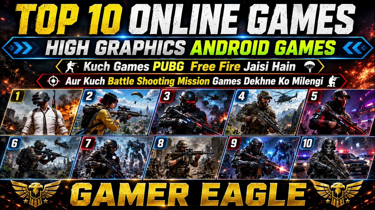 Top 10 High Graphics Android Games Online Best Shooter  Action Games
