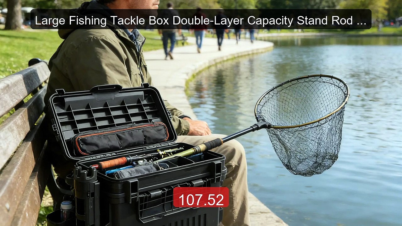 Large Fishing Tackle Box Double-Layer Capacity Stand Rod Hold... -- Amazing Value 2026 | Must Have!