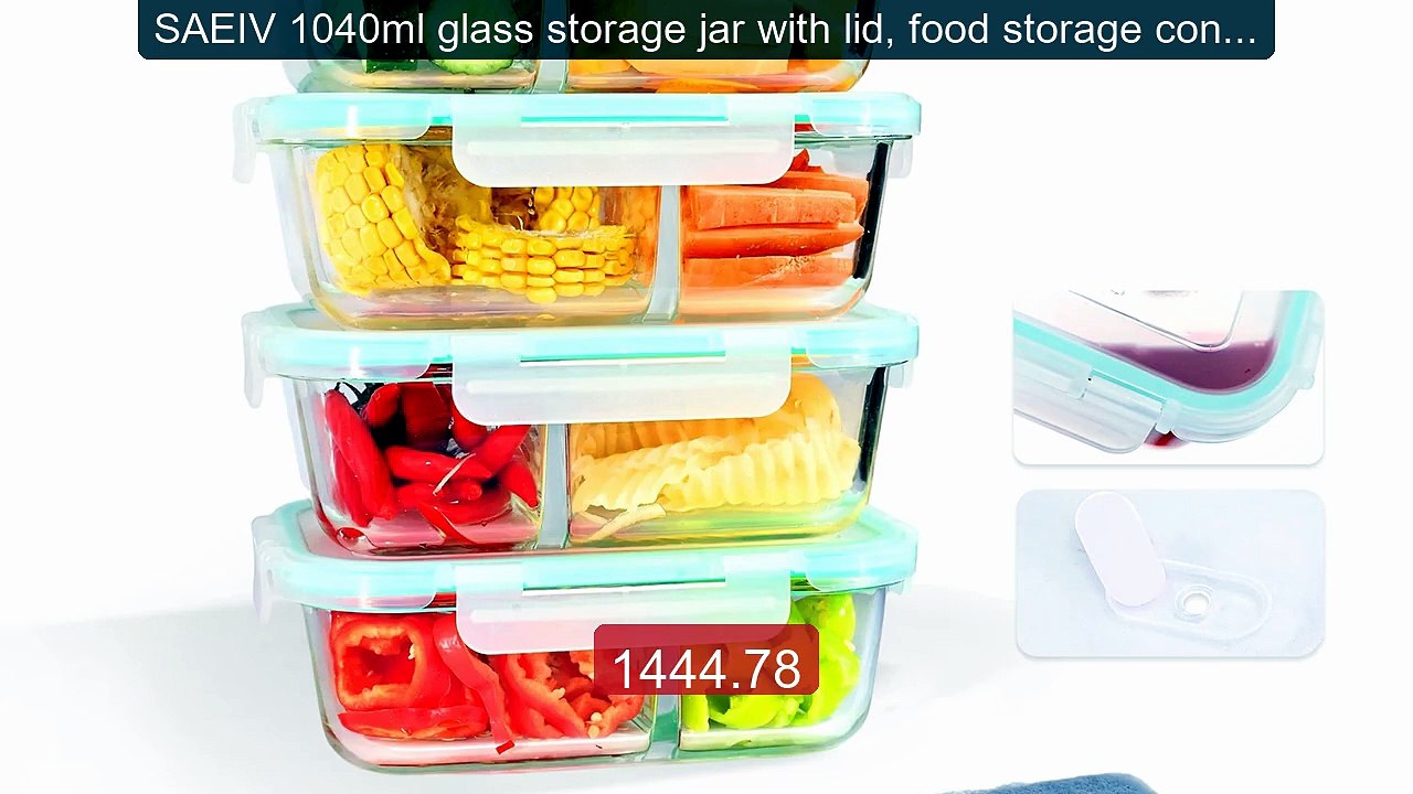 SAEIV 1040ml glass storage jar with lid, food storage container, s... -- Best Deal 2026 | Shop Now!
