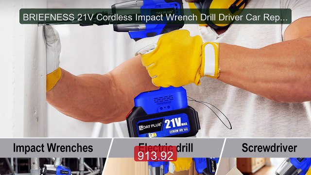 BRIEFNESS 21V Cordless Impact Wrench Drill Driver Car Repair W... Best Buy 2026 | Great Quality!