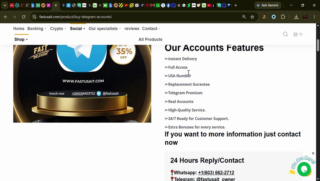 Buy Telegram Accounts - Premium, PVA, Bulk, (Fresh & Aged) - Google Chrome 2026-07-21 12-58-26