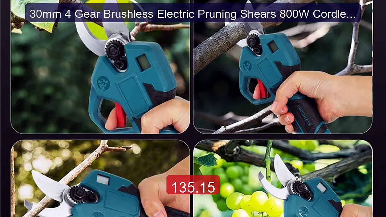 30mm 4 Gear Brushless Electric Pruning Shears 800W Cordless Re... -- Best Buy 2026 | Great Quality!