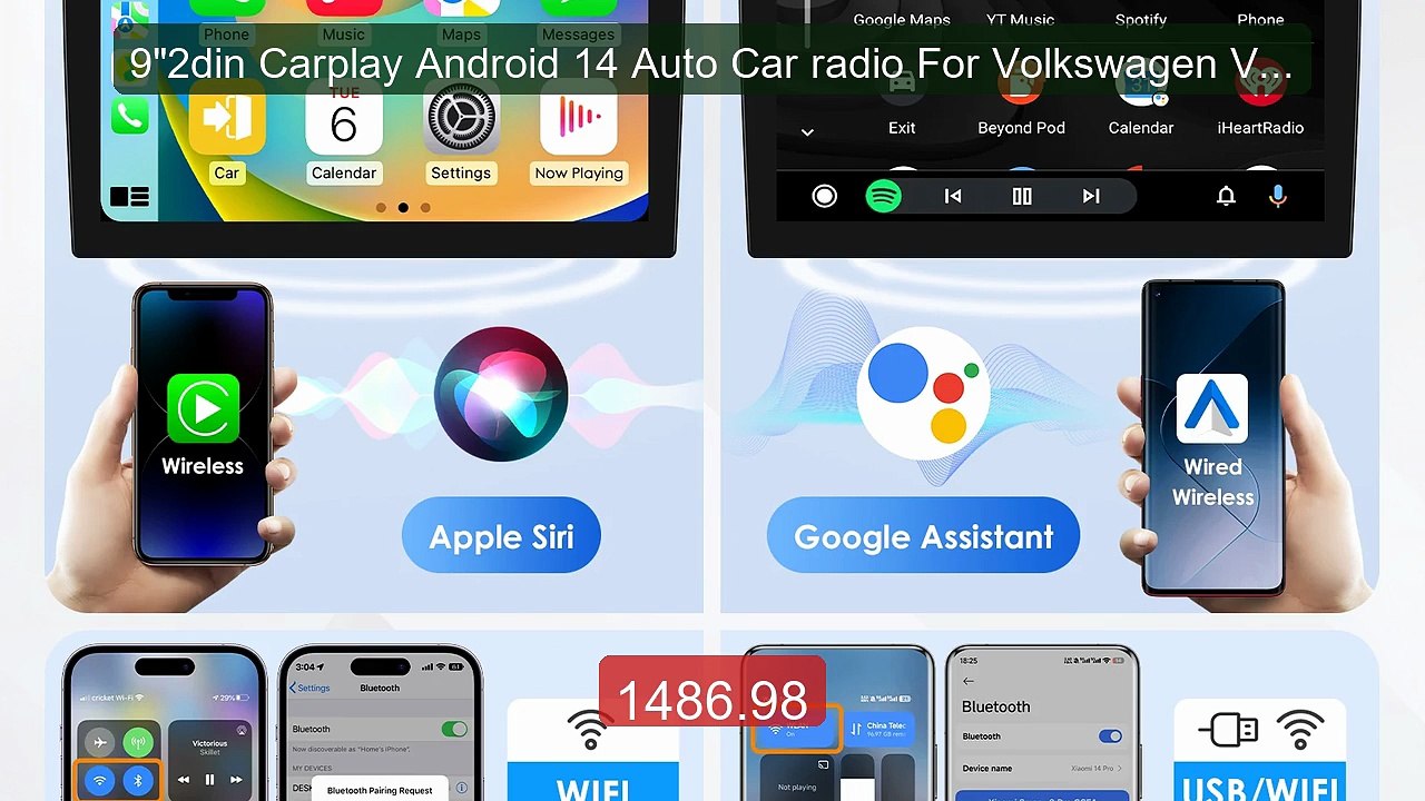 9"2din Carplay Android 14 Auto Car radio For Volkswagen VW Sharan 7... -- Top Rated 2026 | Buy Now!