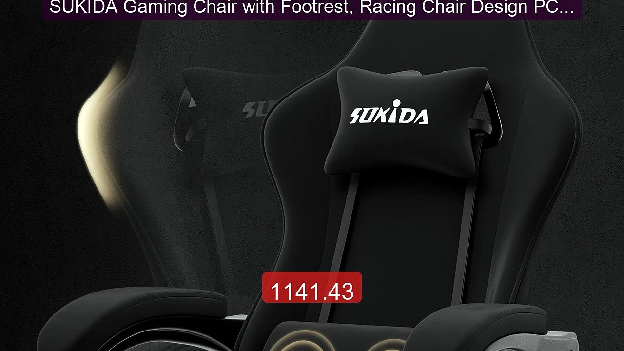 SUKIDA Gaming Chair with Footrest, Racing Chair Design PC Cha... -- Amazing Value 2026 | Must Have!