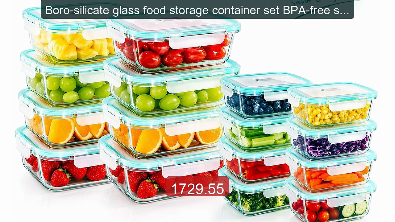 Boro-silicate glass food storage container set BPA-free suitab... -- Best Buy 2026 | Great Quality!