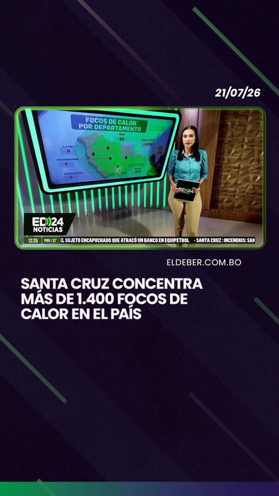 Santa Cruz concentra más de 1.400 focos de calor en el país