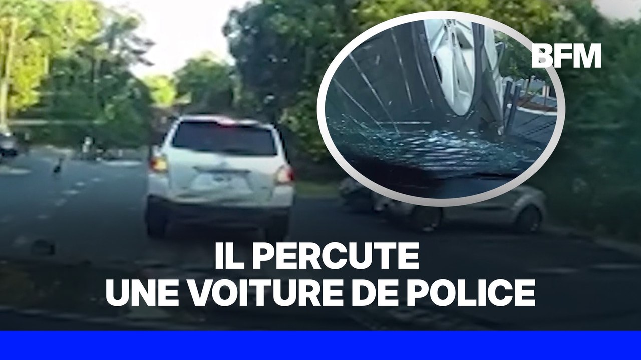 États-Unis: une voiture monte sur un véhicule de police en pleine course-poursuite dans l'État de Géorgie