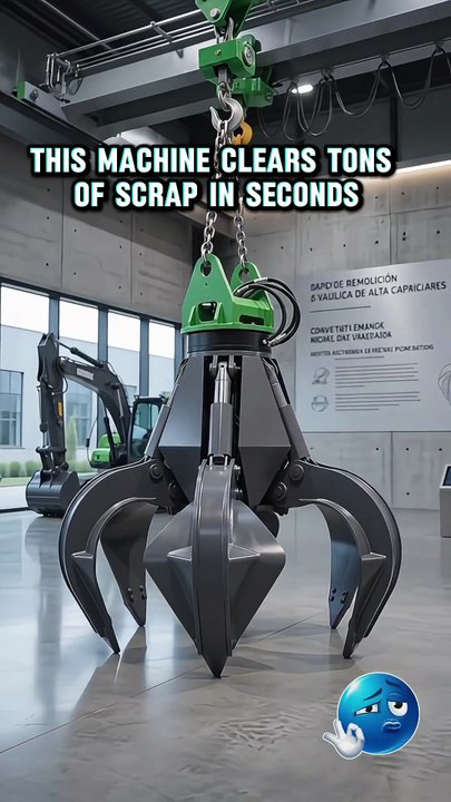 This Hydraulic Grapple Lifts Tons of Scrap in Seconds ♻️
