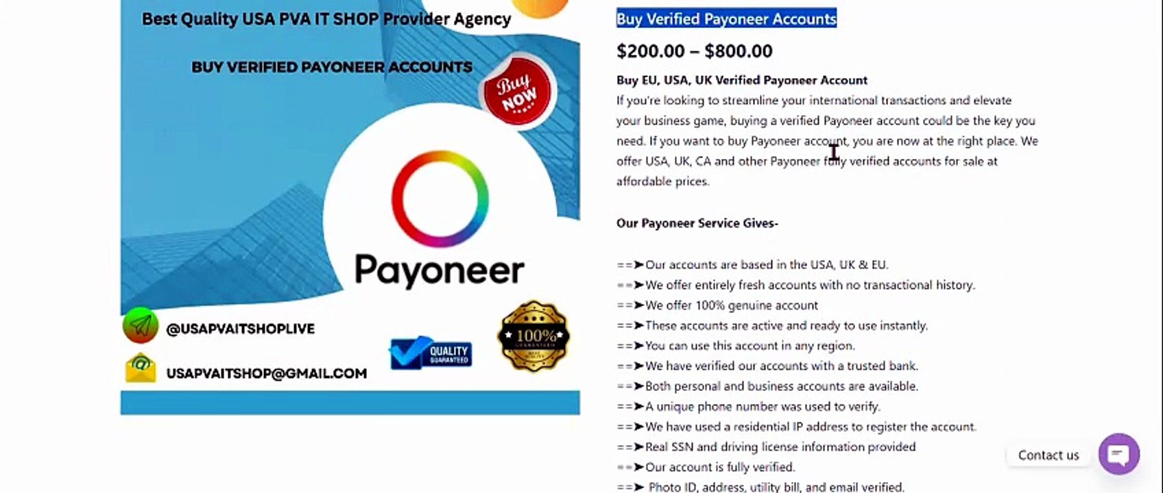 Top 10 Platforms to Buy Verified Payoneer Accounts Safely ...