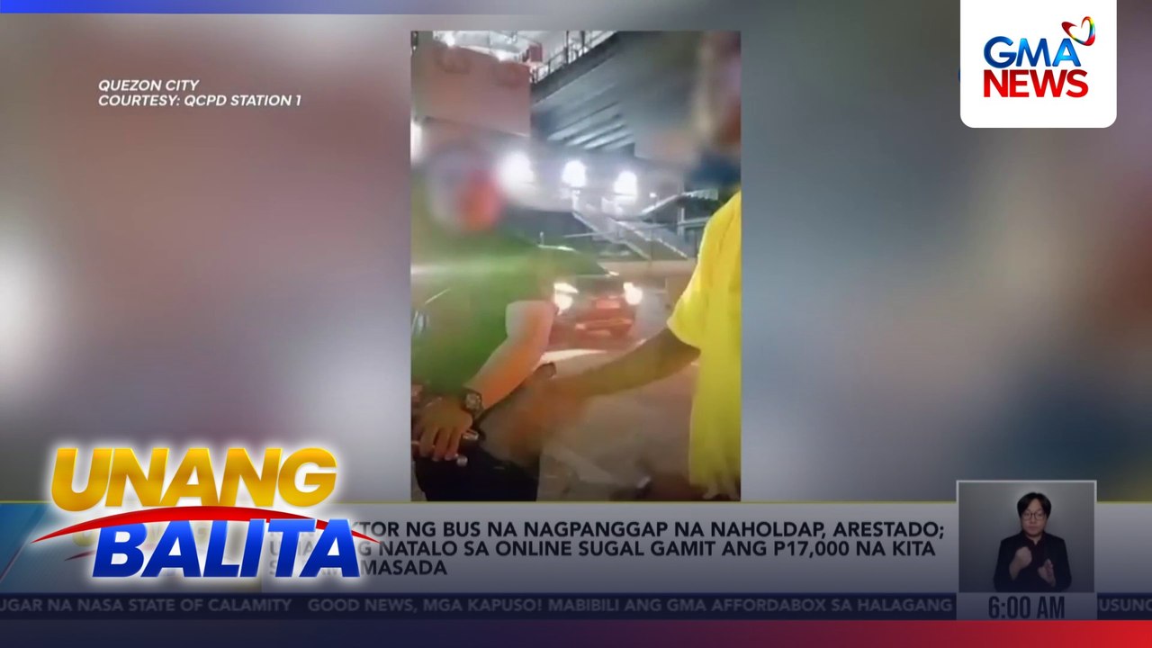 Konduktor ng bus na nagpanggap na naholdap, arestado; umaming natalo sa online sugal gamit ang P17,000 na kita sa pamamasada | Unang Balita