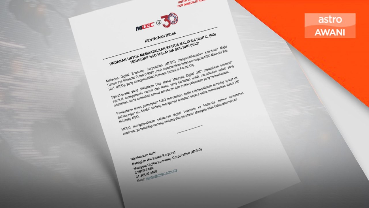 MDEC ambil tindakan batal status Malaysia Digital NSO