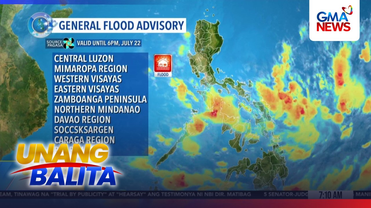 General flood advisory (valid until 6pm, July 22) | Unang Balita