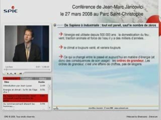 Réchauffement climatique Jancovici Spie