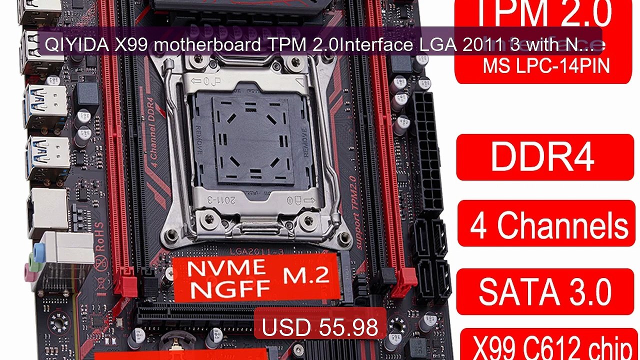 QIYIDA X99 motherboard TPM 2.0Interface LGA 2011 3 with NVME N... -- Hot Deal 2026 | Limited Offer!