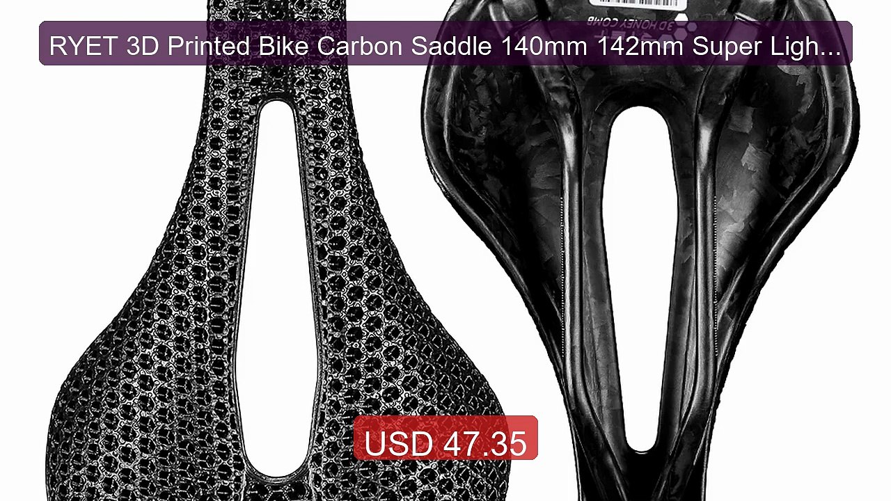 RYET 3D Printed Bike Carbon Saddle 140mm 142mm Super Light Ro... -- Amazing Value 2026 | Must Have!