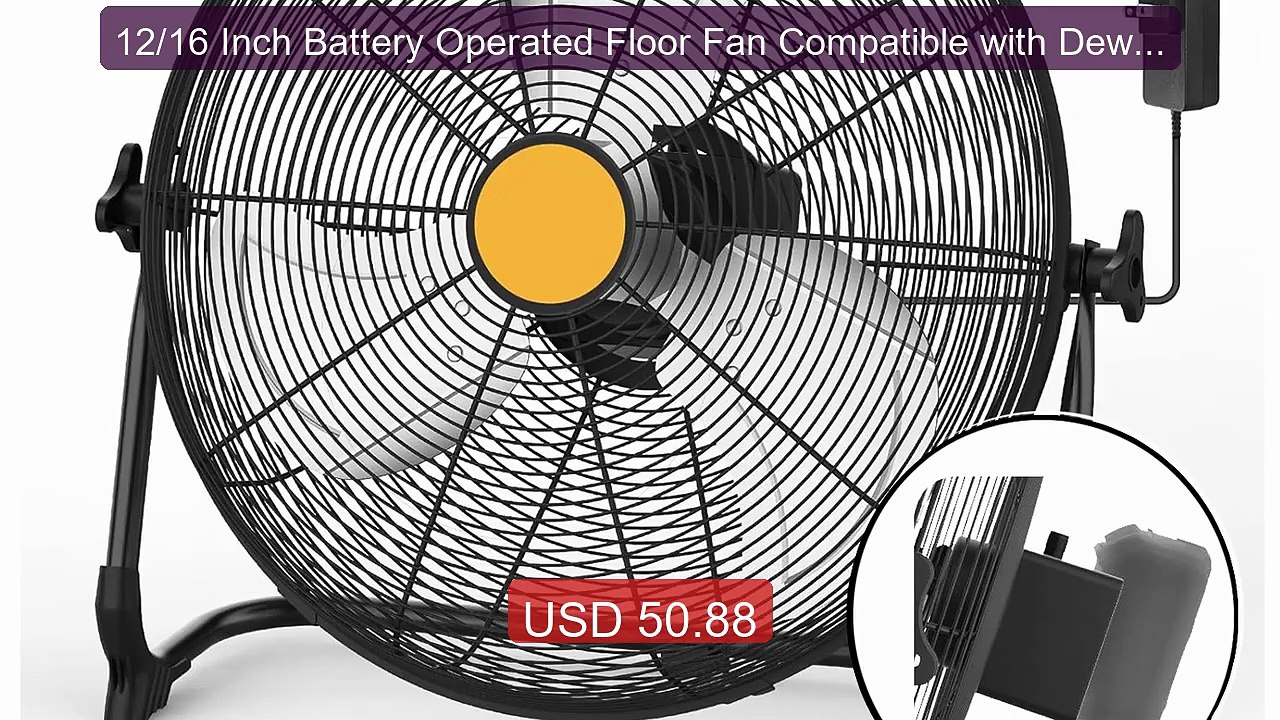 12/16 Inch Battery Operated Floor Fan Compatible with Dewalt ... -- Amazing Value 2026 | Must Have!