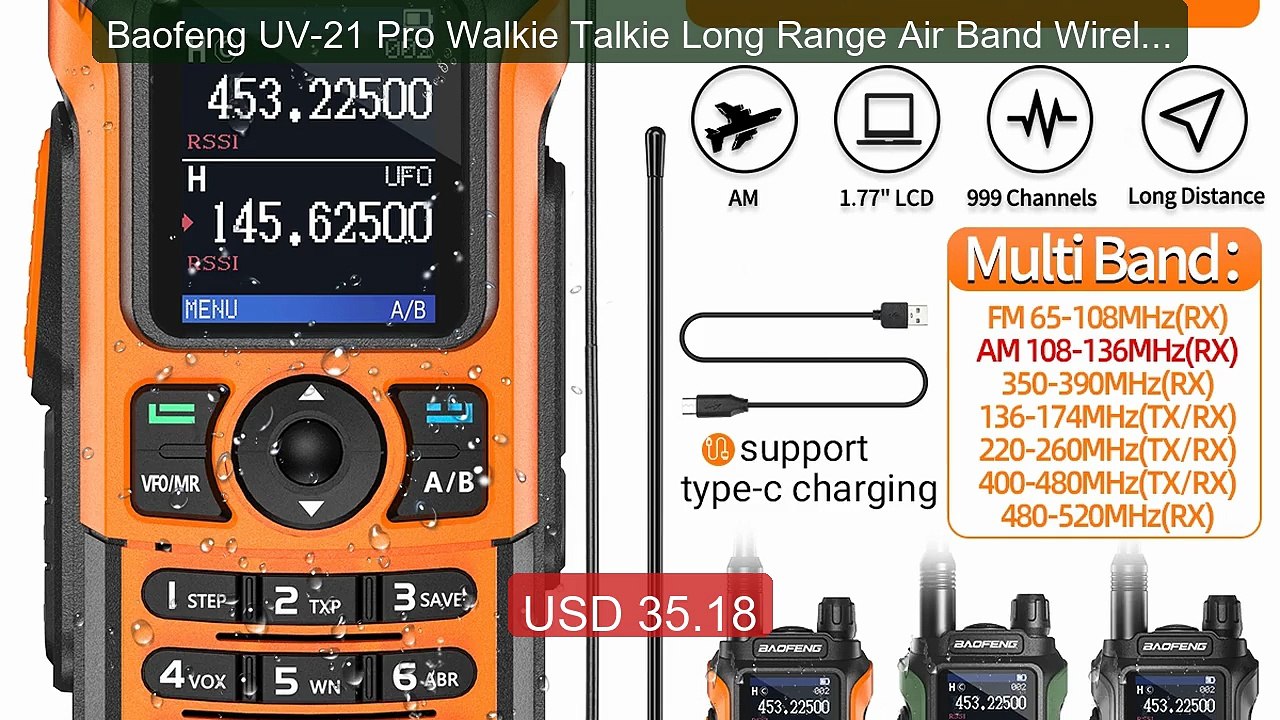 Baofeng UV-21 Pro Walkie Talkie Long Range Air Band Wireless ... -- Amazing Value 2026 | Must Have!