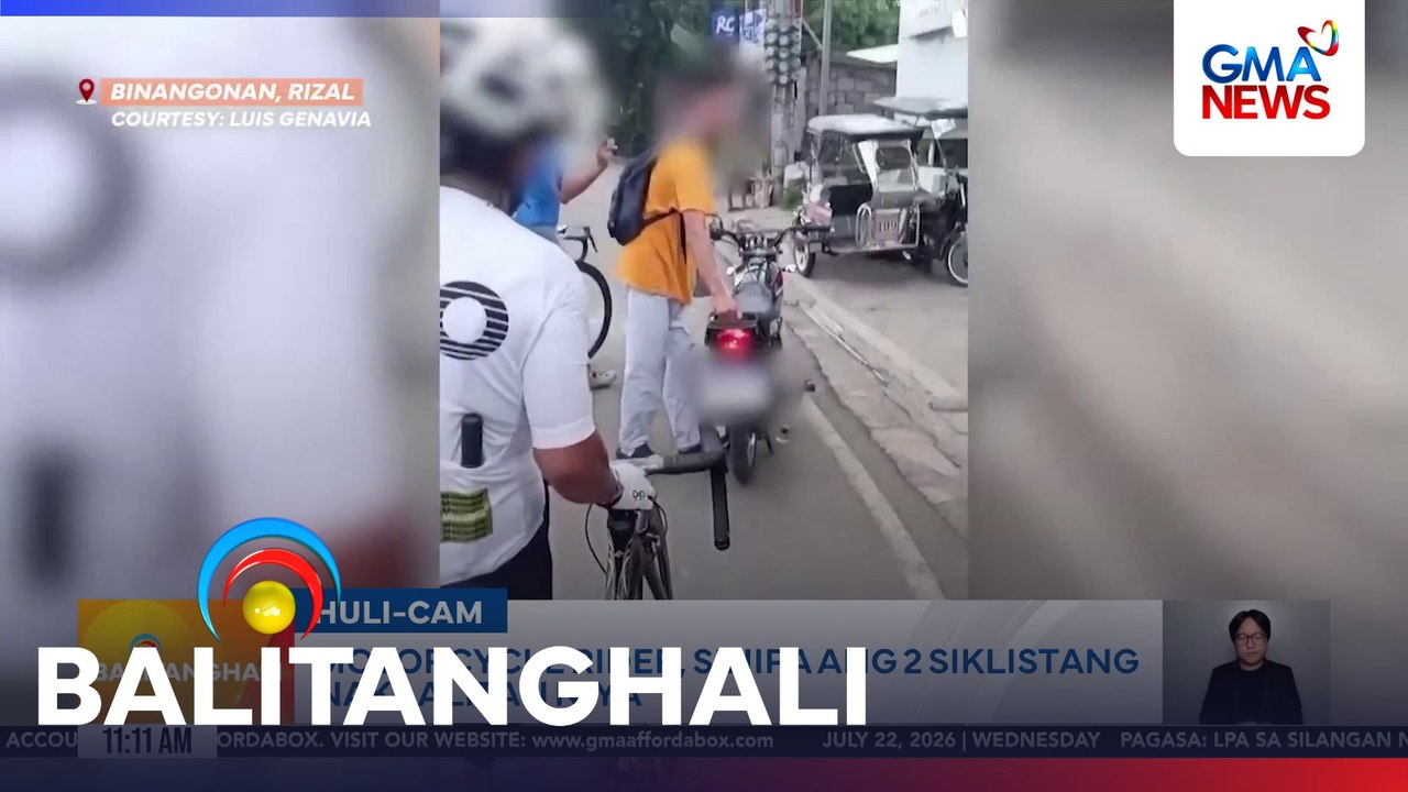 Motorcycle rider, sinipa ang 2 siklistang nakaalitan niya | Balitanghali