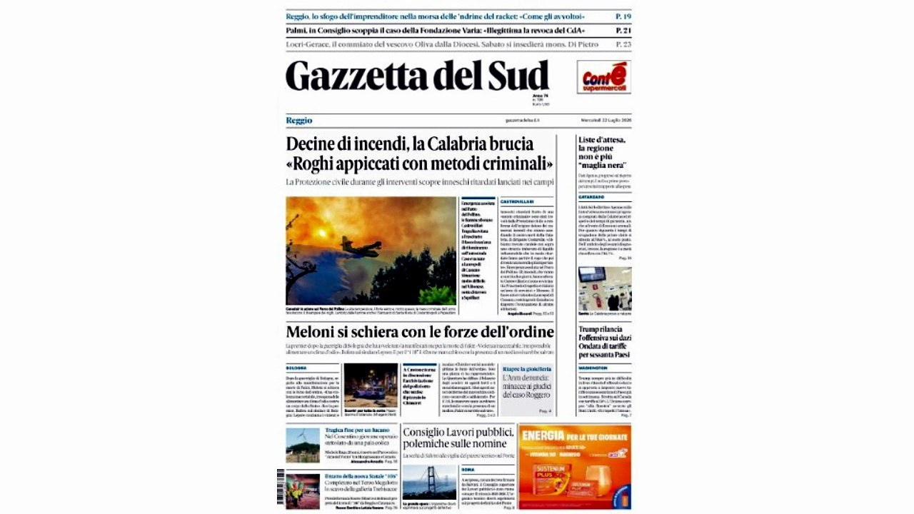 Rassegna stampa 22-07-2026 edizioni Calabria