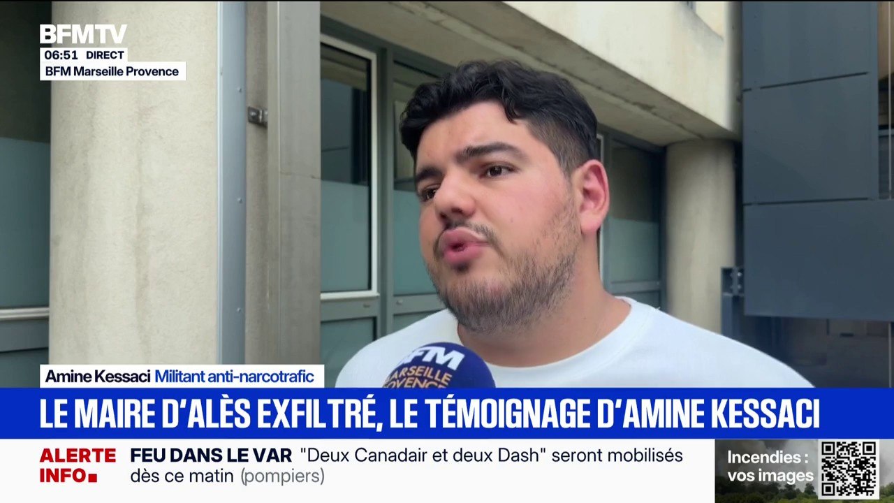 Exfiltration du maire d'Alès: "Je veux lui dire à la fois tout mon soutien et à la fois qu'il n'est pas seul", déclare Amine Kessaci, militant anti-narcotrafic