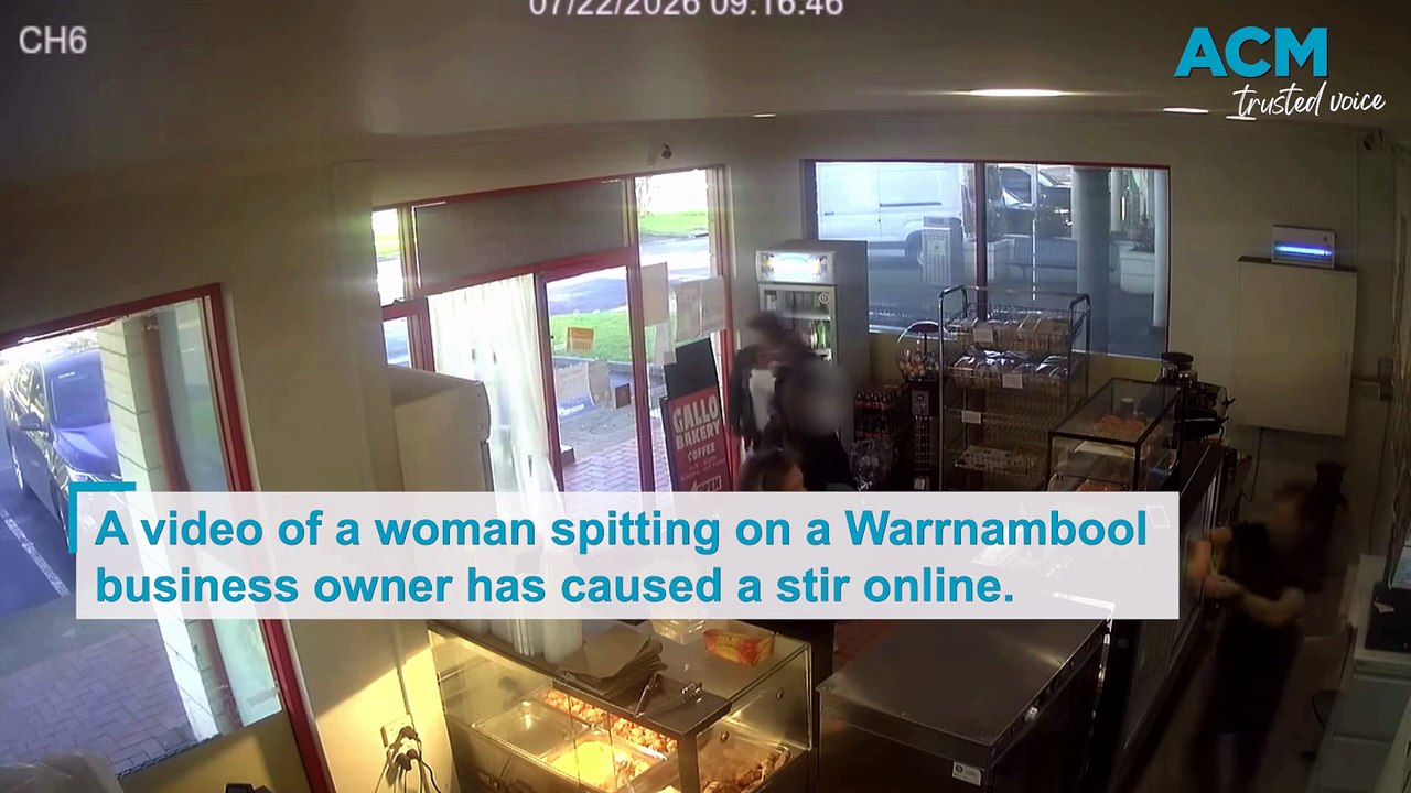 Woman spits on bakery owner